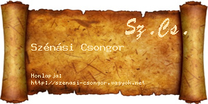 Szénási Csongor névjegykártya